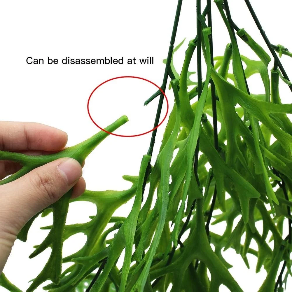 Artificial Hanging Plants Staghorn For Fern Style Set of 2 for Indoor Outdoor Spaces Including Patios and Lofts
