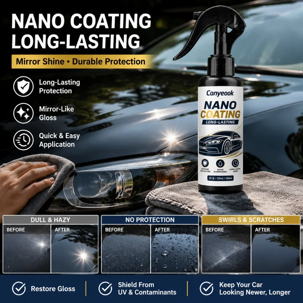 CANYEOOK Durable Nano Coating Spray - Quick & Simple Application, Provides Long-Term Shield for Car Paint, 150ML