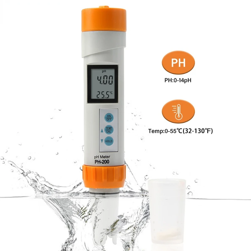 Aquarium Pool Water Laboratory Portable Digital ph Tester Meter with Automatic Calibration ph Meter