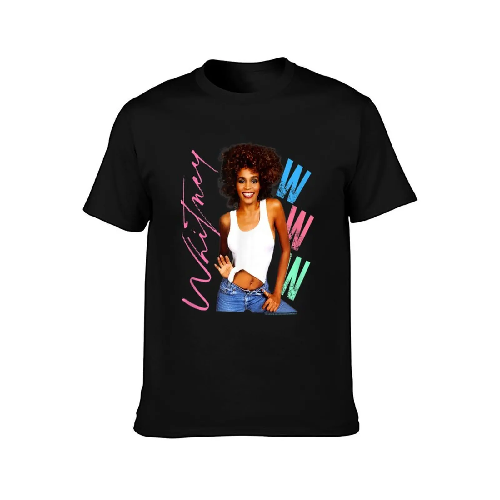 Whitney Houston T-Shirt, Summer Casual Cotton Tee, Oversized Streetwear Tops, Vintage Graphic Print, Loose Fit Short Sleeve