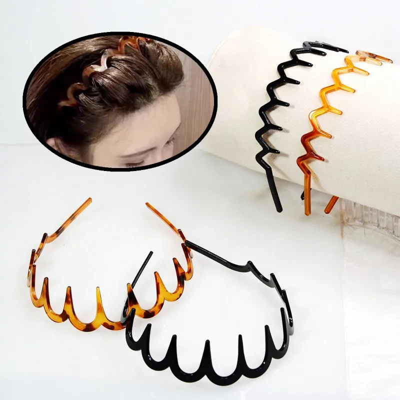 

1 шт., повязка на голову, расческа для волос, зигзагообразная повязка на голову с зубцами, женские и мужские головные уборы, парикмахерские инструменты для укладки