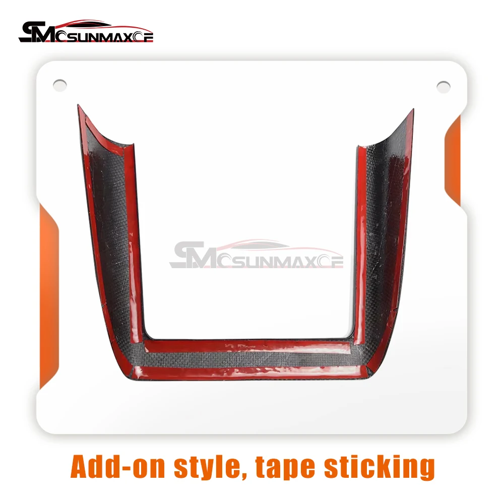 ل تسلا نموذج 3 هايلاند 2024 ألياف الكربون الحقيقية الداخلية إطار شحن لاسلكي الديكور غطاء اكسسوارات السيارات