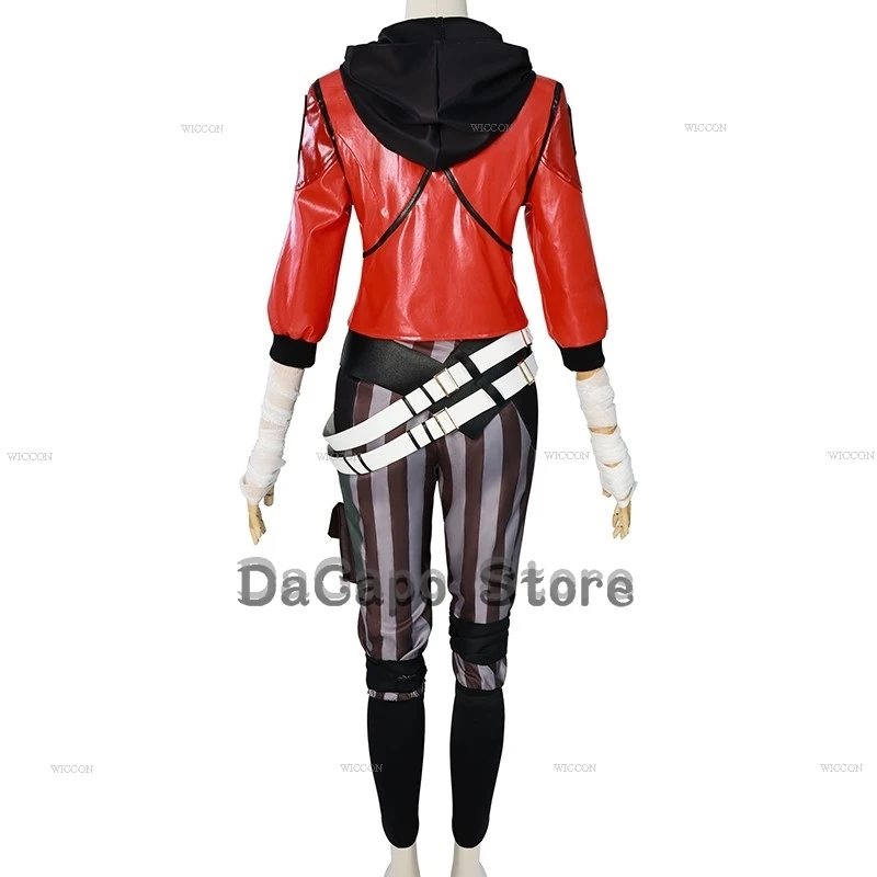 비 바이올렛 아케인 S2 코스프레 의상 가발 소품 TV 롤 코스프레 코트 의상 신발 게임 롤플레이 레드 의상 할로윈 파티 롤플레이