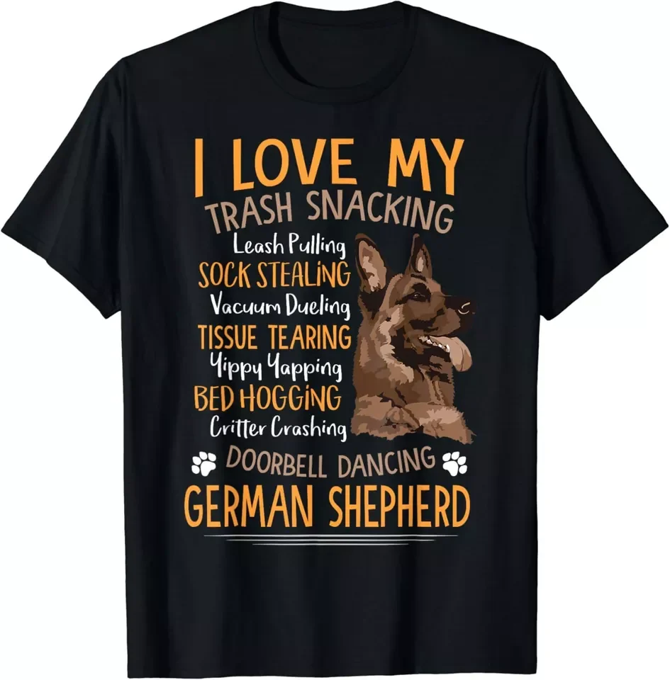 I Love My German Shepherd Shirt For Dog Lovers Funny Gift Men's T-Shirt S-5XL