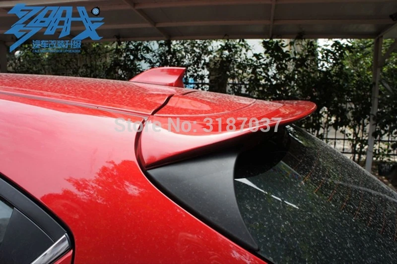 for Mazda 3 Axela Hatchback 2014 2015 2016 2017 ABS Plastic Unpainted Rear Roof Spoiler Wing Trunk Lip Boot Cover Car Styling