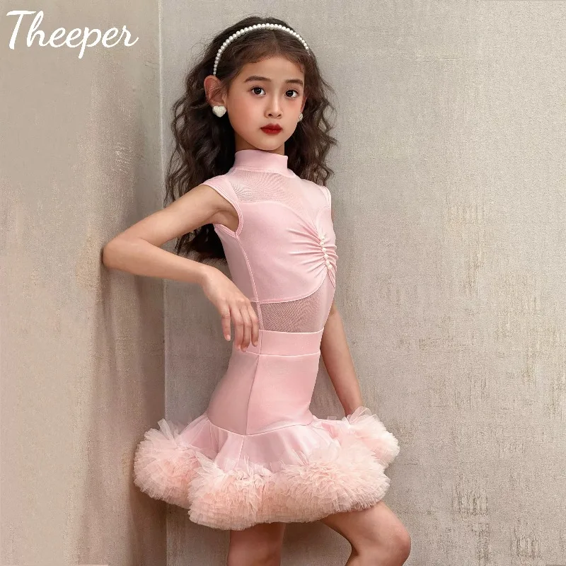 Theeper New Latin Dance Outfit Set Summer New Arrival Premium Texture Practice Costume Performance Dance Trendy Stylish  Apparel