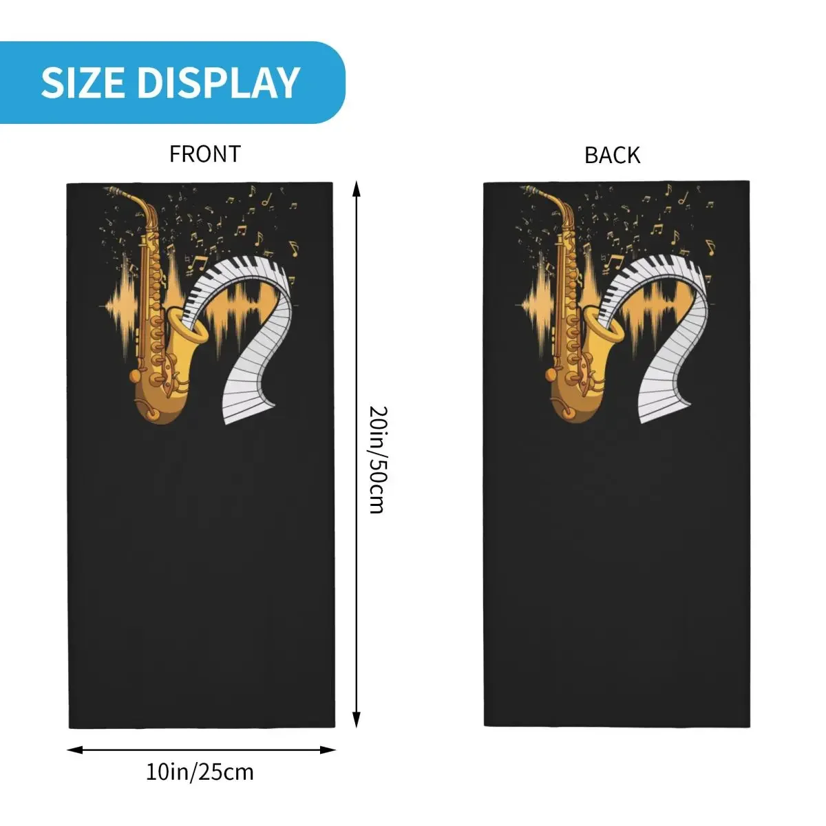 Saxophone Player - Music Art Girls Y2k Graphic Bandana Neck Gaiter Printed Mask Scarf Multi-use FaceMask Riding Adult Winter