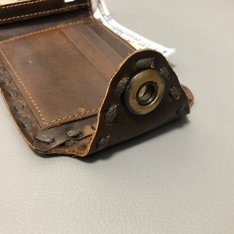 Short Men's Wallet for Male Vintage Fashion Casual Original Leather Credit Card Holder RFID Coin Pocket Crazy Horse Wild Style