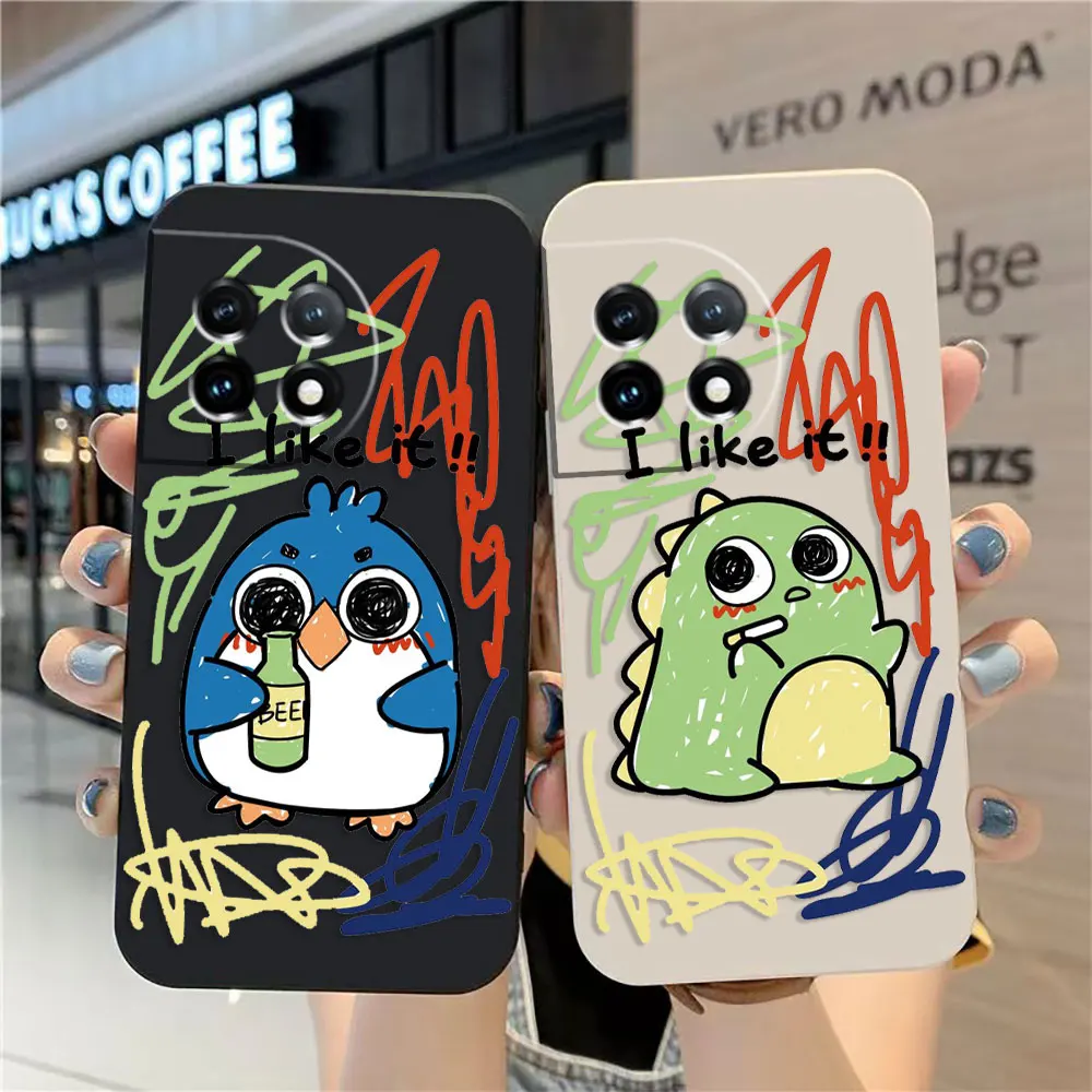 Phone Case For Oneplus 11 10 9 9R 9RT 8 8T 7 7T 5 5T 6 ACE 2V NORD Pro Silicone Case Cover Funda Cqoue Shell Cute Dinosaur Chick