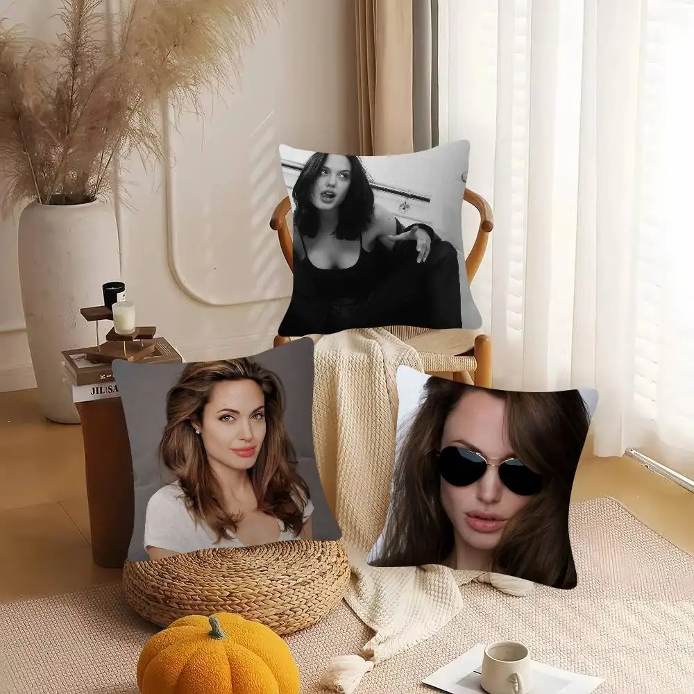 Actor Angelina Jolie Game For Cartoon Print Peripheral Pillow Case Cushion Cover Home Decor Birthday Gift Pillowcover