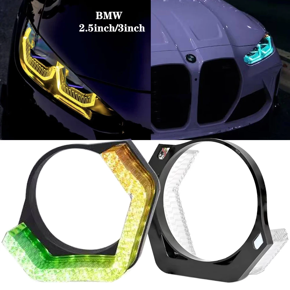 

2PCS 2.5-3 Inch RGB Car LED Angel Eye Personalized 5D Lighting Modification Front face+Dazzling Lights+Intelligent APP Control.