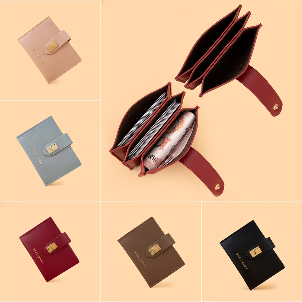 

ID Credit Card Holder Fashion Women's Cards Slots Case Slim PU Leather Pocket Case Purse Wallet Bag for Women Female