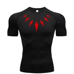 Camiseta de compresión con estampado de Anime para hombre, ropa interior elástica de secado rápido para gimnasio, Verano