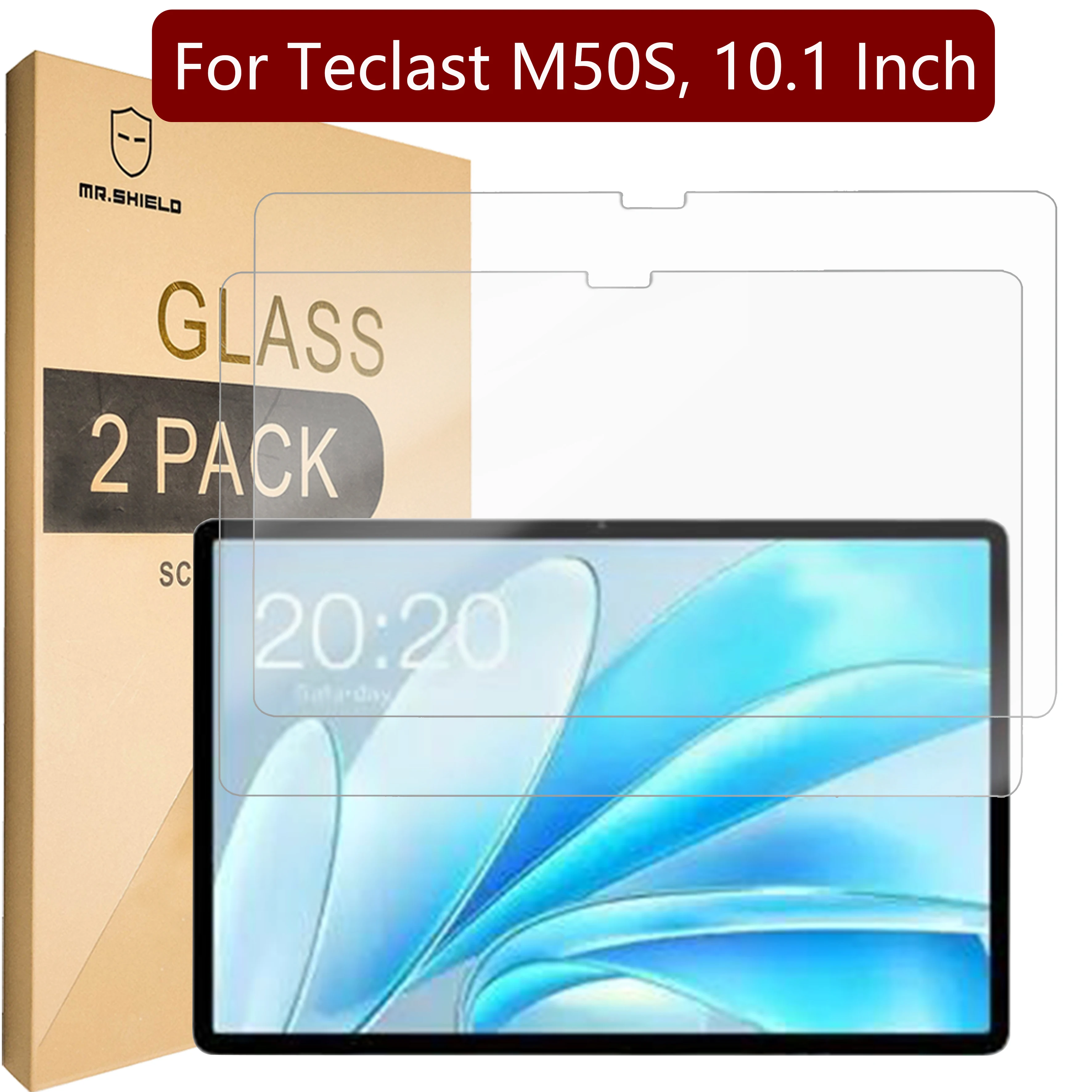 

Mr.Shield Screen Protector compatible with Teclast M50S, 10.1 Inch [Tempered Glass] [2-PACK] [Japan Glass with 9H Hardness]