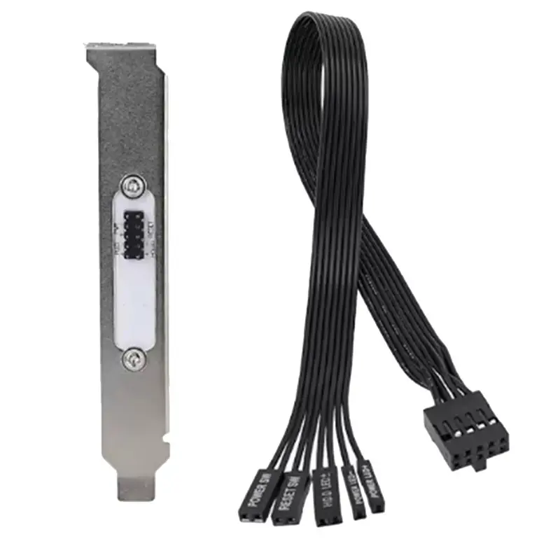 AT82-Restart Button Extension Cable For PC Case Chassis Motherboard External Power Switch HDD LED For PCI Baffle