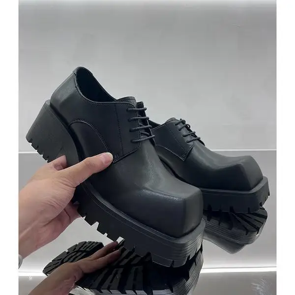 

Casual Men's oes Thi Bot Heightening Briti Sle Flat Bot Faionable Leather oes for Youth Daily Wear