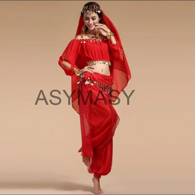 ชุดเต้นระบำหน้าท้องสีชมพูสำหรับผู้หญิงชุดเต้นระบำหน้าท้องชุดเต้นระบำหน้าท้องชุดเต้นระบำหน้าท้องสำหรับเด็กผู้หญิงชุดเต้นระบำหน้าท้องแบบอินเดียสำหรับผู้ใหญ่