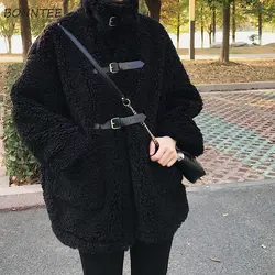 Winter Coats Blends Women Warm Stand Collar Korean Style College Fashion Popular Daily All-match Baggy Female Leisure Pockets