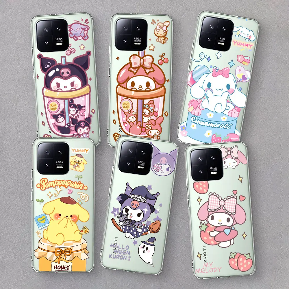 Hello Kitty Kuromi Case for Xiaomi Mi 12T 9 11T 12 11 CC9 9T A2 10T 8 12X 11i 5X A1 6X A3 CC9E Transparent Soft Phone Cover