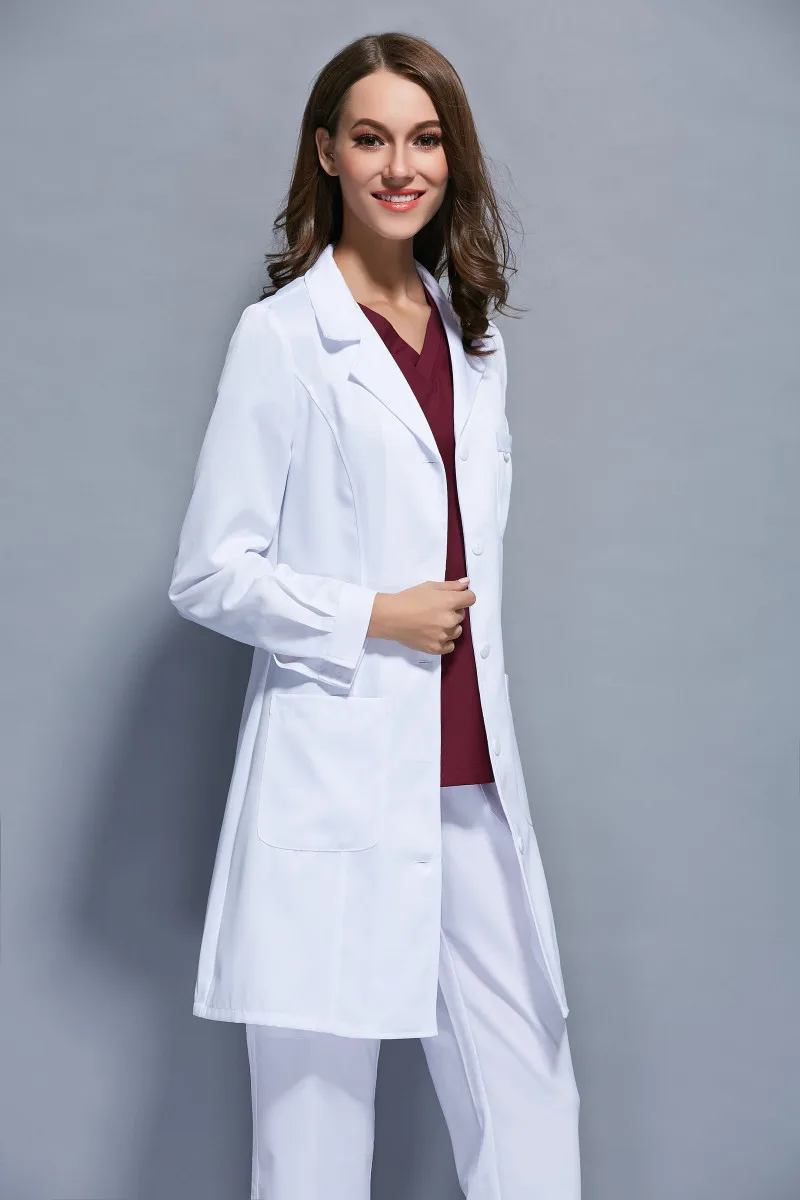 Autumn And Winter Women Anti-wrinkle Long Sleeve White Overcoat Dental Clinic Doctor's Suit And Lab Coat