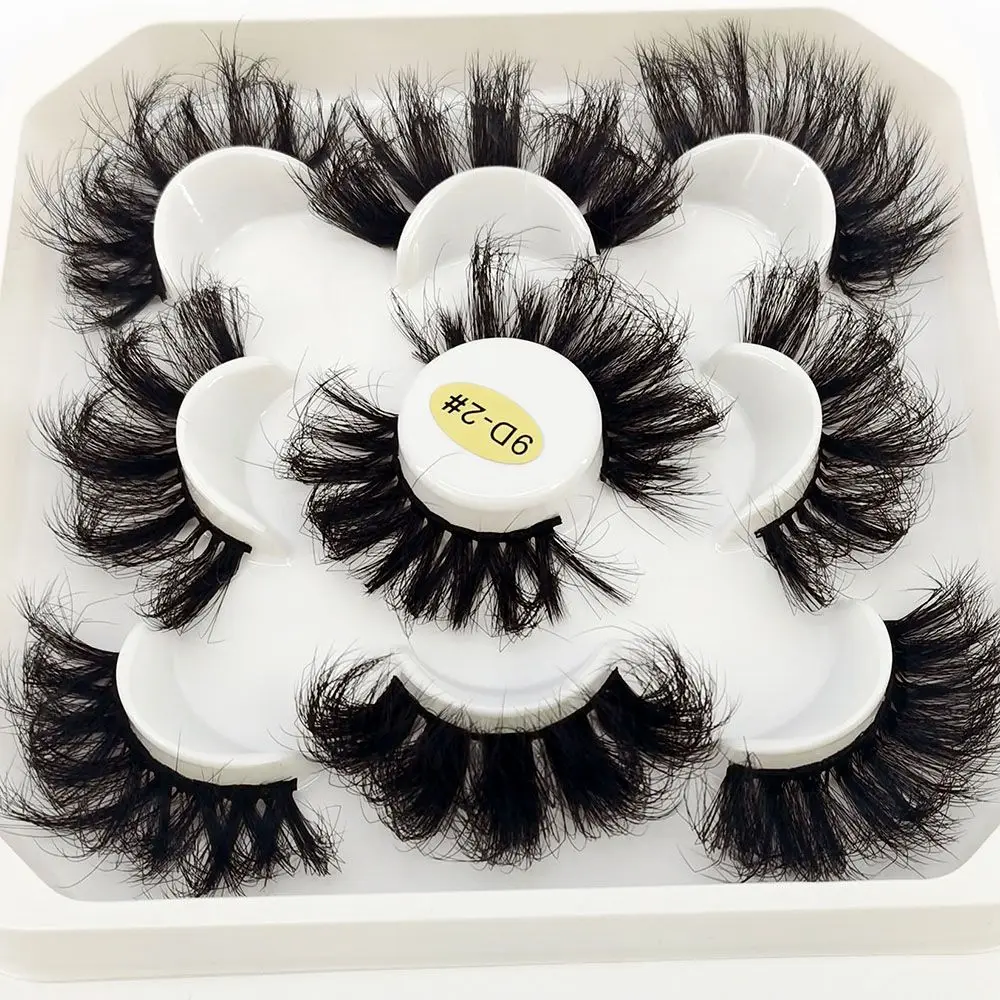 5 Pairs Messy Dramatic Fake Lashes Natural Long False eyelashes 3D Mink Hair Mixed Style