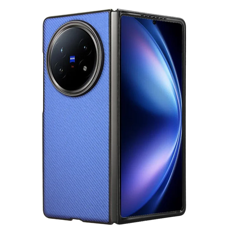 حافظة لهاتف Vivo X Fold 5 حافظة جلدية مقاومة للخدش من ألياف الكربون لهاتف Vivo X Fold 5 حافظة هاتف واقية صلبة
