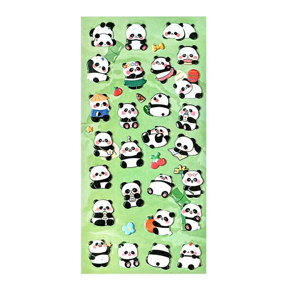 Cartoon Panda 3D Bubble Sticker Girl Paste Decoration Pattern DIY Hand Account Material Sticker