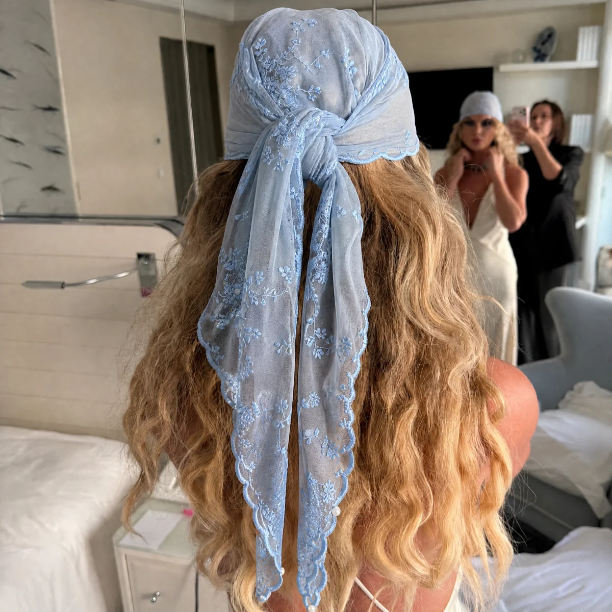 

New Lace Scarf Women Lightweight Hijab Elegant Print Silk Neckerchief Shawl Wraps Headband Handle Hair Accessories Bandana 2026