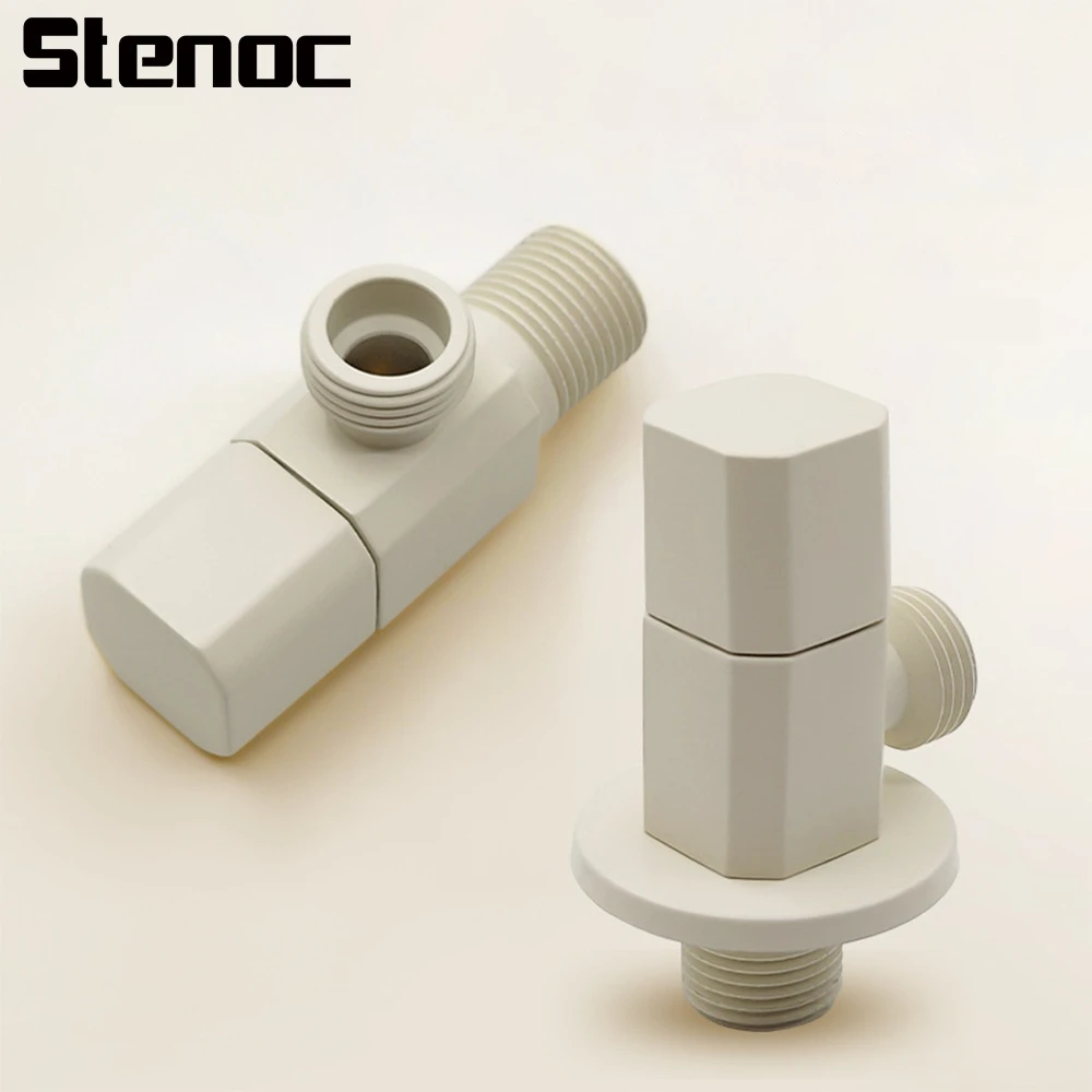 

Cream White/Grey Bathroom Solid Brass Triangle Valve Copper Material G1/2 Thread Water Stop Valve Quick Opening Angle Valve