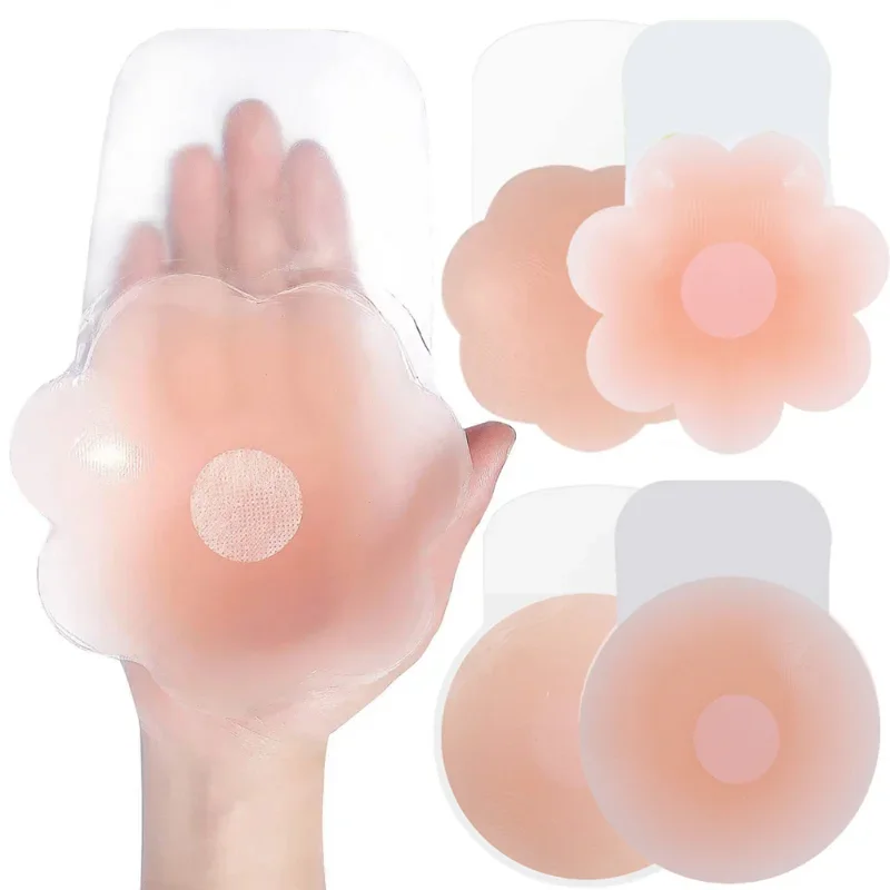 2pcs Silicone Nipple Cover Lift Up Bra Sticker Adhesive Invisible Bra Breast Pasty Women Chest Petals Reusable Strapless Bras