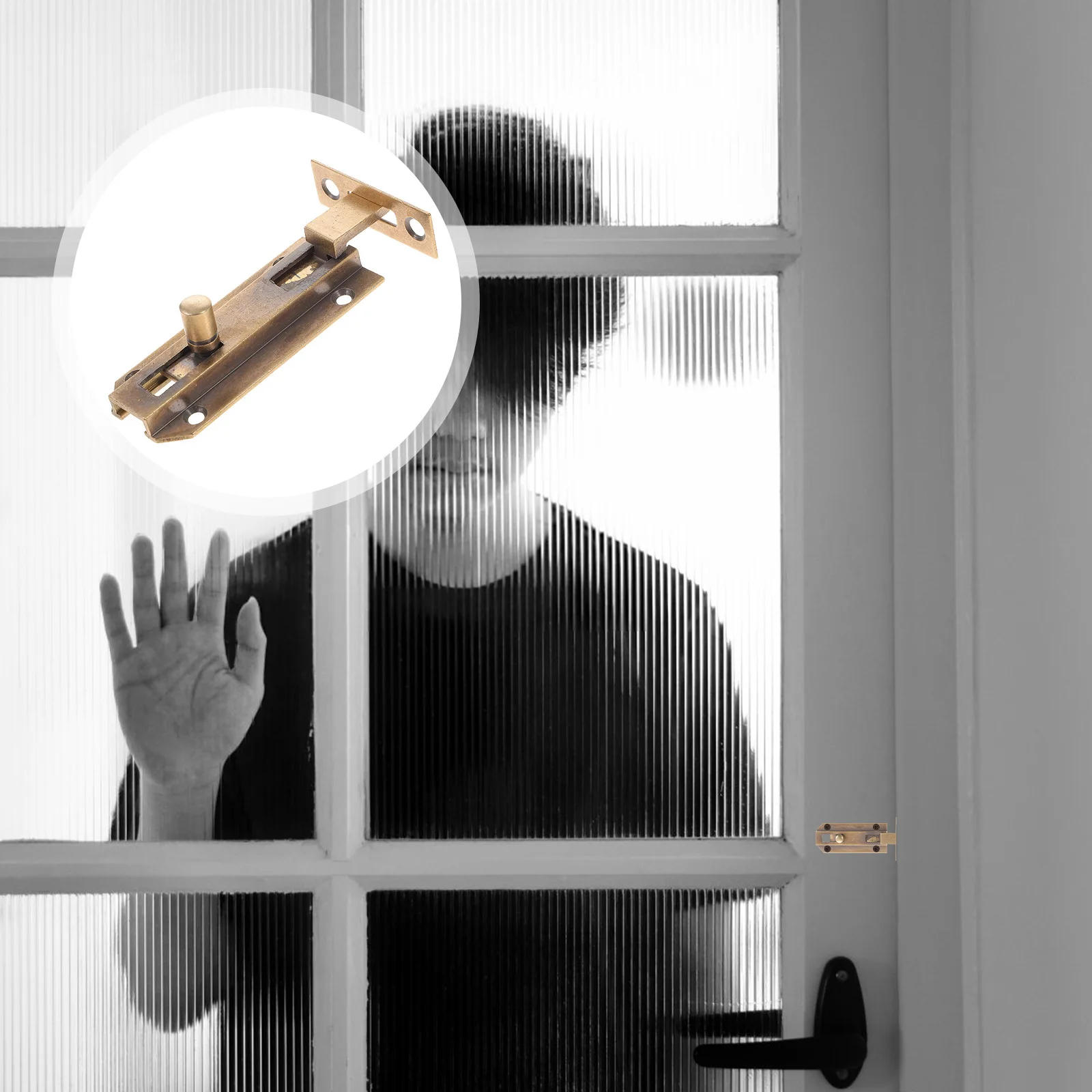 Bullone per porta in ottone Maniglia ispessita Serratura scorrevole in rame massiccio per porte francesi in legno massello Barra di sicurezza per porte scorrevoli per finestre