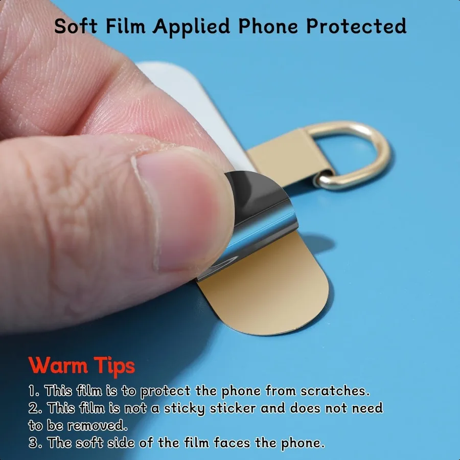 Sostituzione universale della cinghia del telefono con linguetta in metallo StickyFree per cordino del telefono da 2 pezzi per custodia completa del telefono