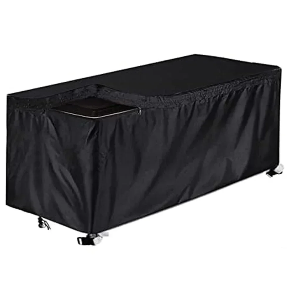 

S/M/L 210D Waterproof Garden Storage Box Cover For Outdoor Furniture Rectangle Black For Various Rectangular Deck Boxes