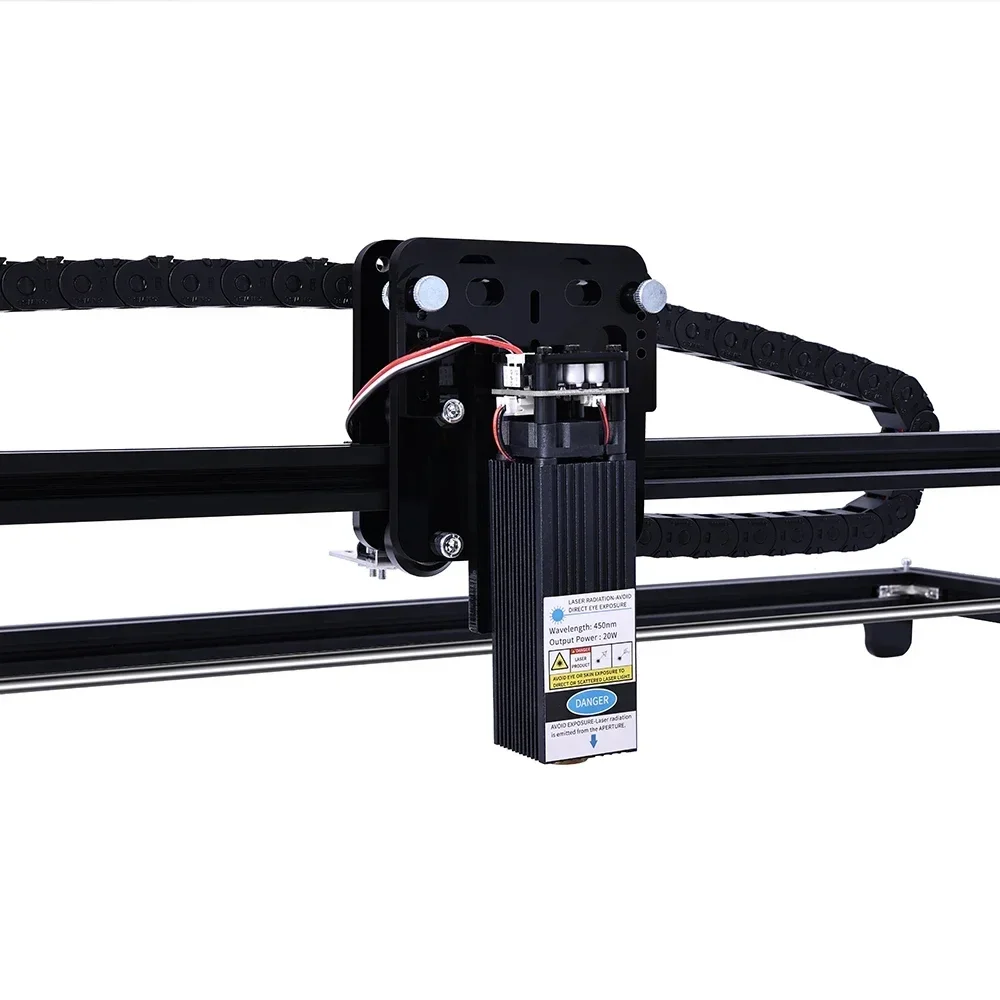 Machine à Graver Laser Noire CNC 6550 à 2 Axes, Zone de Travail 65x50cm, 20W, avec Arrêt d\'Urgence pour Ministres le Bois NW, Nouveauté