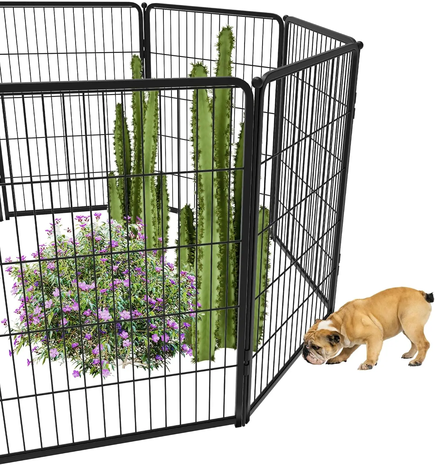 Dog Fence for The Yard, Heavy Duty Metal, 40inch High 18ft Long in Total