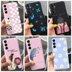 Beauty Girl Jelly Phone Case For Samsung Galaxy A25 Case Cover Sunflower Fashion Bumper Samsung A25 5G SM-A256B Soft Matte Etui