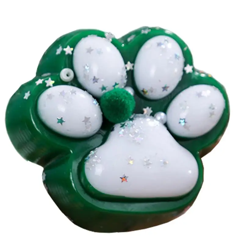 Cat Paw Sticky Squeeze Toys Soft Sticky Relaxing Piching Toys Sticky Pinching Toy With Star Sequins And Pearls For Casual Toy