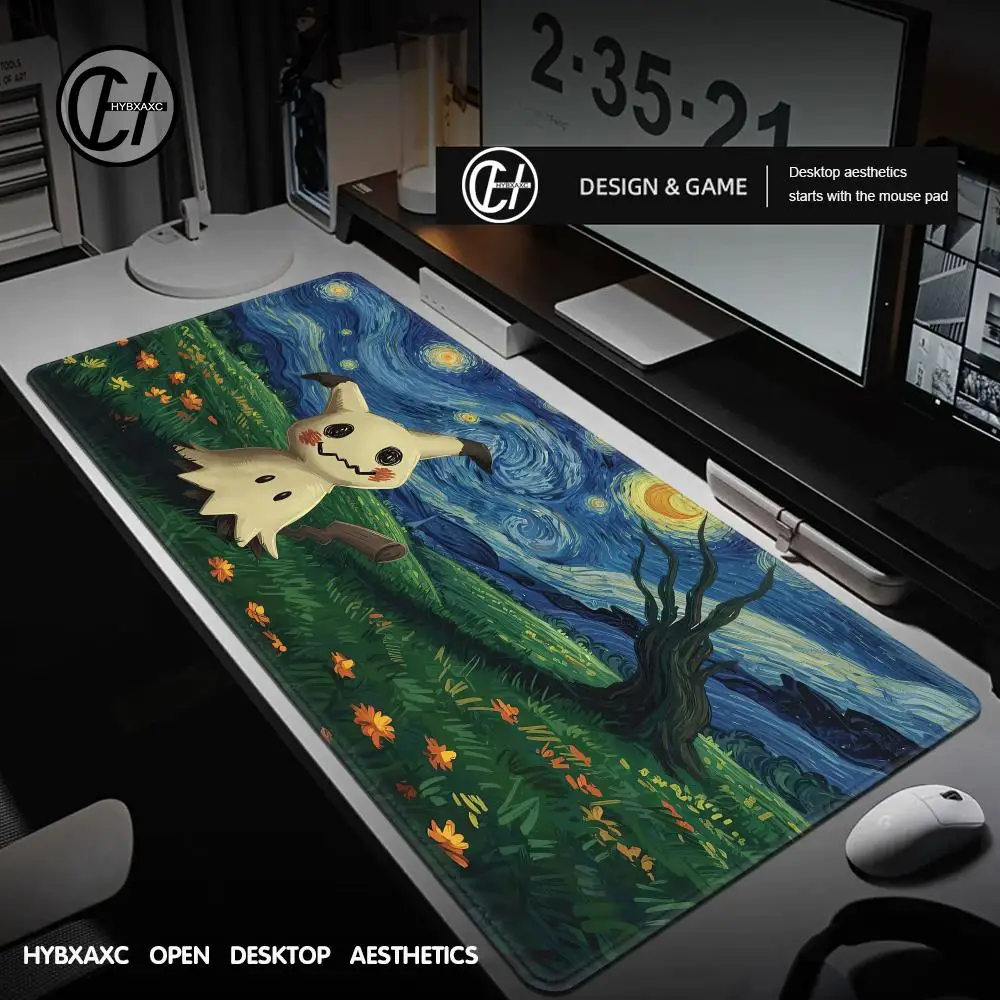 

Gamer XXL Custom Mouse Mat P-pokemon Mimikyu Desk Mats Aesthetic Anti-slip Mouse Pad Table of Office Carpet Art Mice Pad