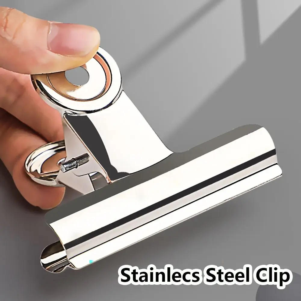 

Простой круглый зажим из нержавеющей стали, универсальный металлический зажим для канцелярских принадлежностей, зажим для купюр, школьный офис