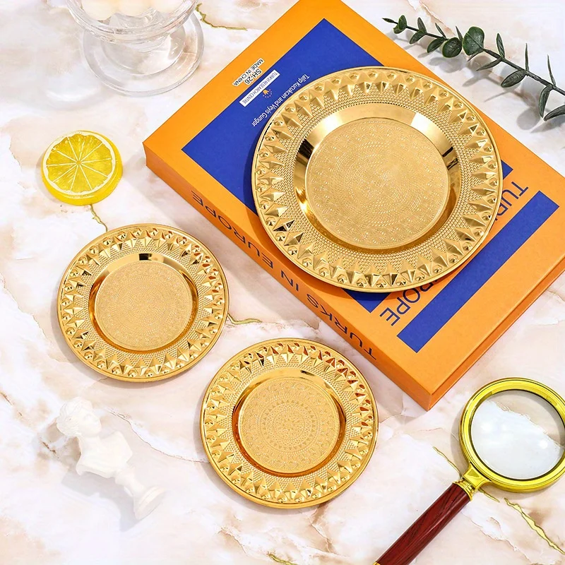 2Pcs European Fruit Plate Living Room Home Coffee Table Tea Snacks Dried Fruit Snack Dishes Storage Tray view 4