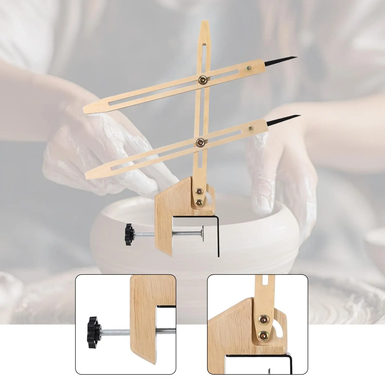 Ceramic Pottery Throwing Gauge Wood Clip on Height Measuring Tool Pottery Tools for Repeated Pieces