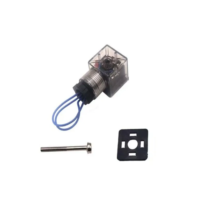 10PCS DIN Connector Box With Screw And Gasket Solenoids Coil Connector Led Indicator for AC voltage Tape line