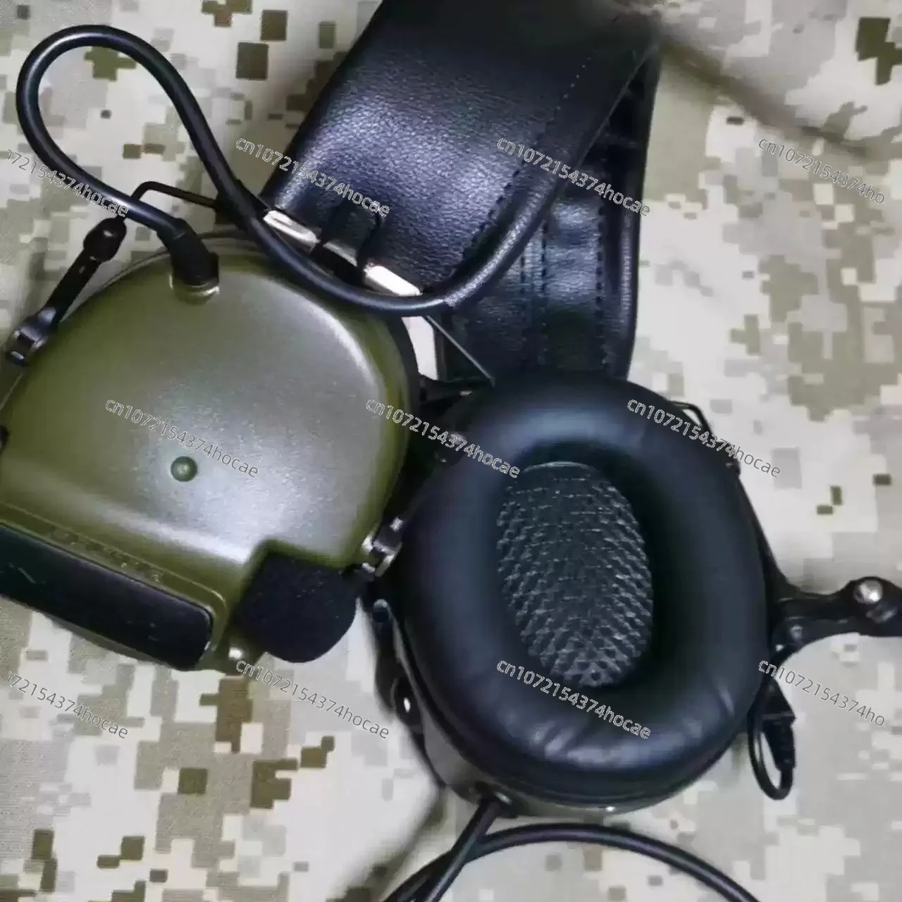 Tactical Hearing Protection Headset Pickup Noise Reduction Earmuff with Side Label for Outdoor Shooting Helmet