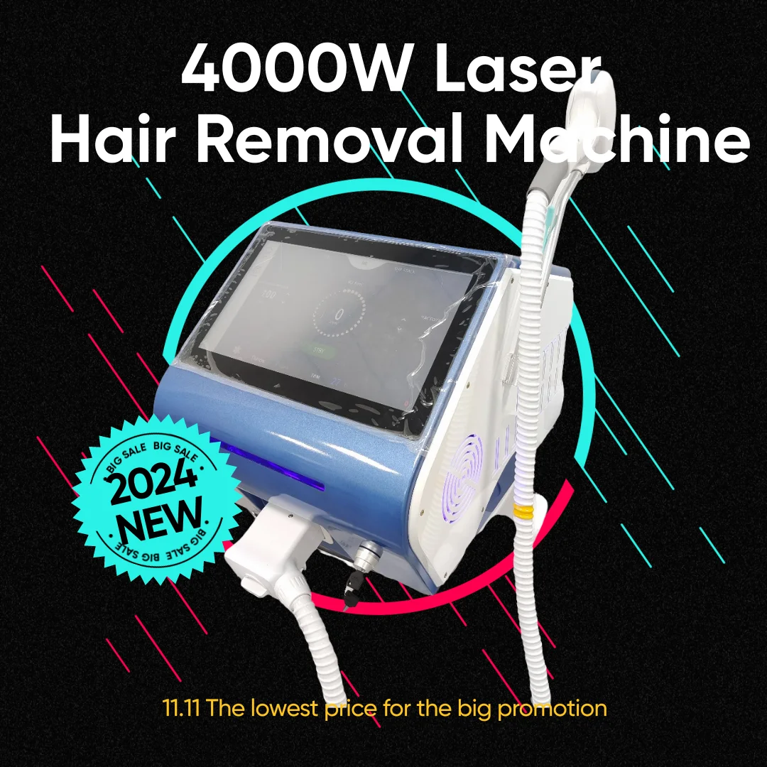 

11.11 Diode Laser Hair Removal Machine Titanium Professional 4000w 4 Waves Approved Permanent Pain 2024 Portable Epilator