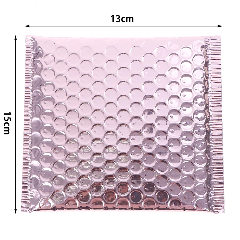 10 teile/los Roségold Metallic Bubble Mailer Folie gepolsterte Taschen alu minis ierte Geschenk verpackung gepolsterte Versand umschläge 15cm * 13cm