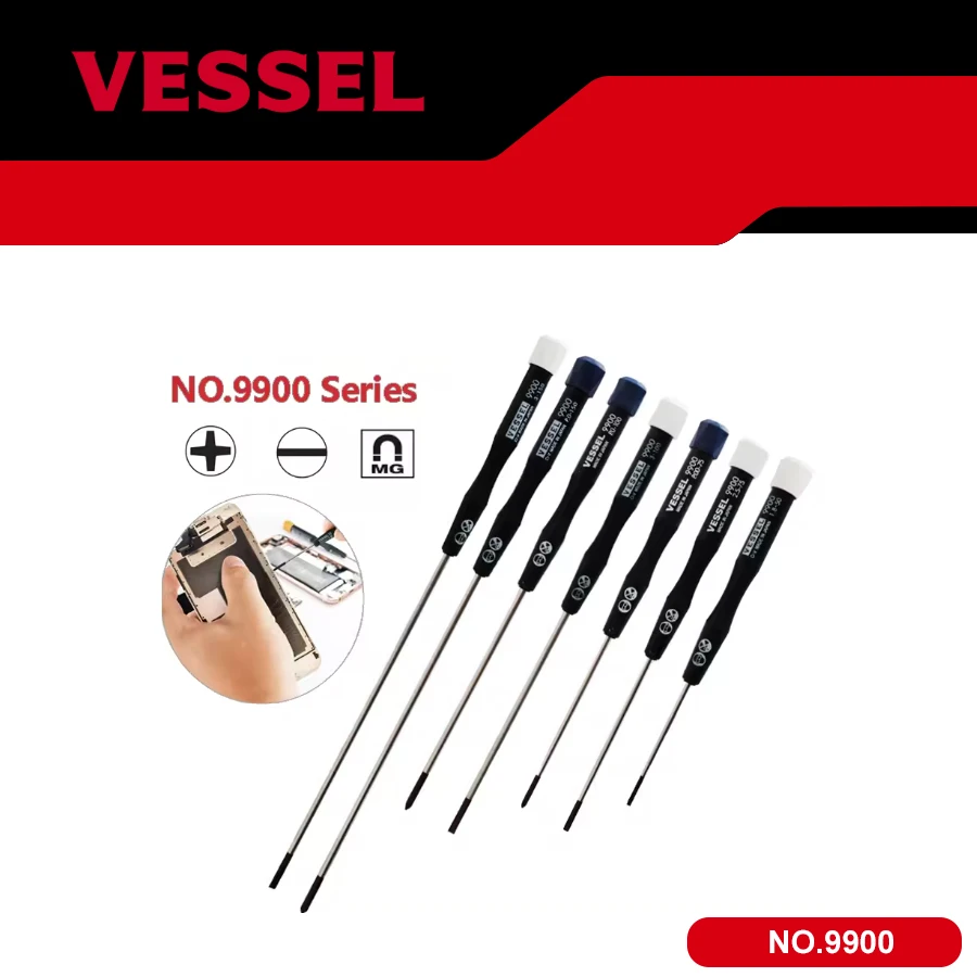 VESSEL NO9900 مفك برغي دقيق صغير 1 قطعة ل فيليبس ومسامير مشقوقة مايكرو أداة ساعة نظارات Repair127