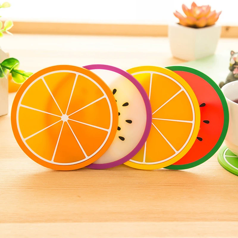 Fruit Shape Cup Coaster Silicone Silicone Insulation Mat Cup Pads Drink Holder Mug Stand Home Table Decorations