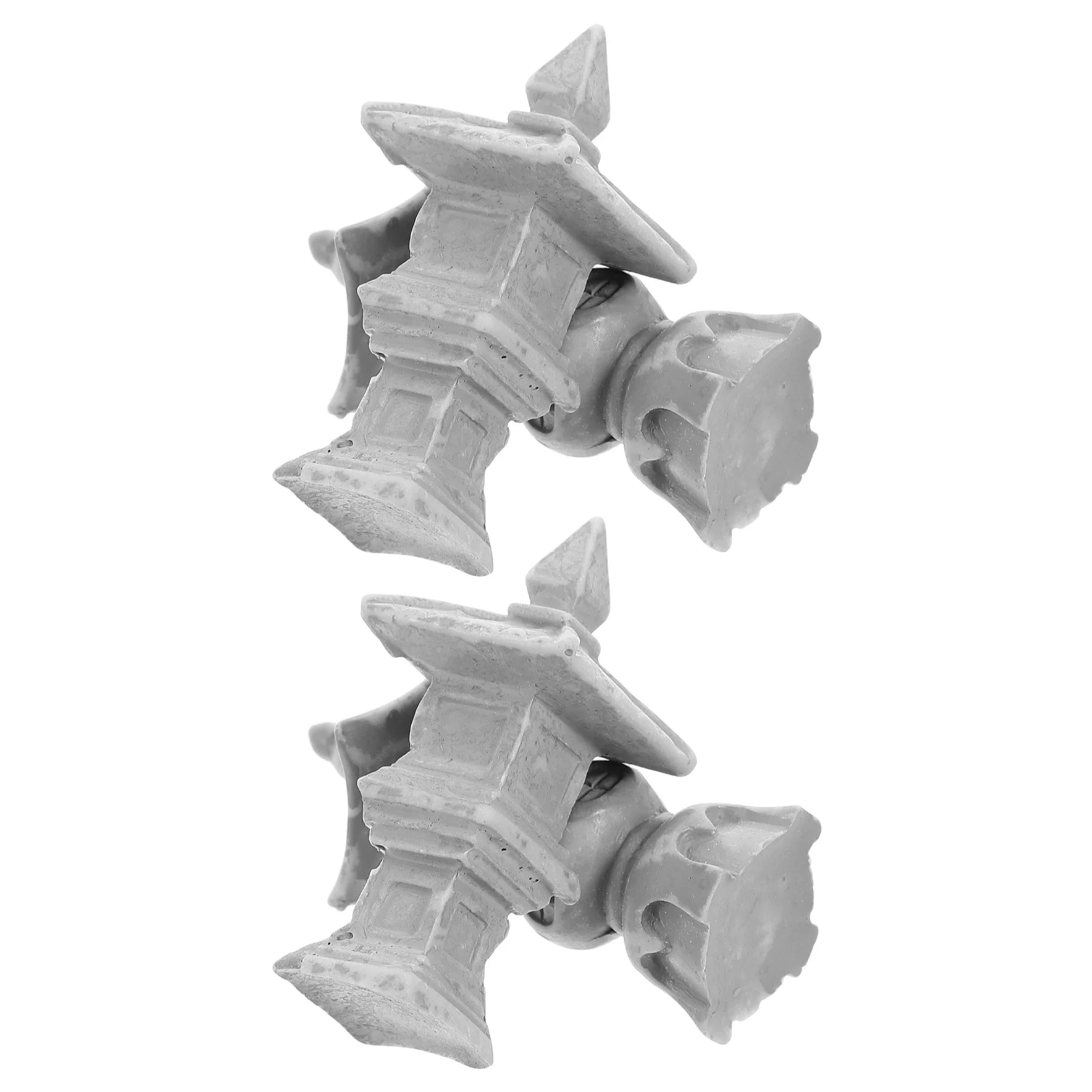 

4Pcs Vintage Resin Stone Pagoda Miniature Pavilion Garden Decoration Bonsai Desk Ornament Micro Landscape Sand Table