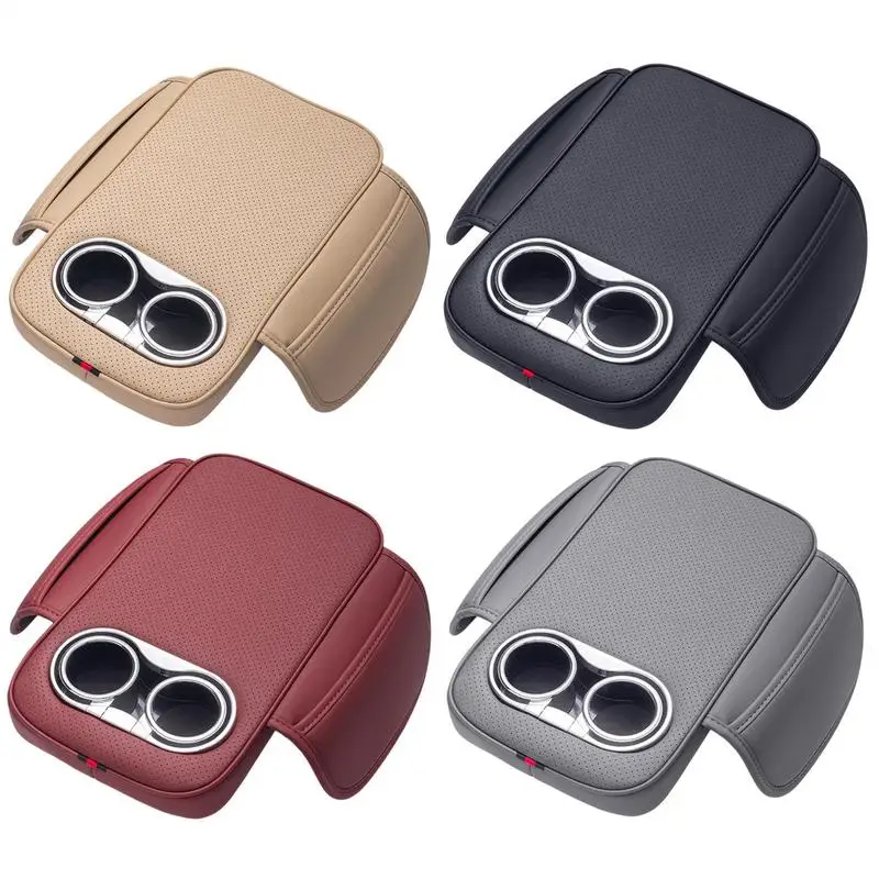 Car Console Armrest Cushion with Cup Holders