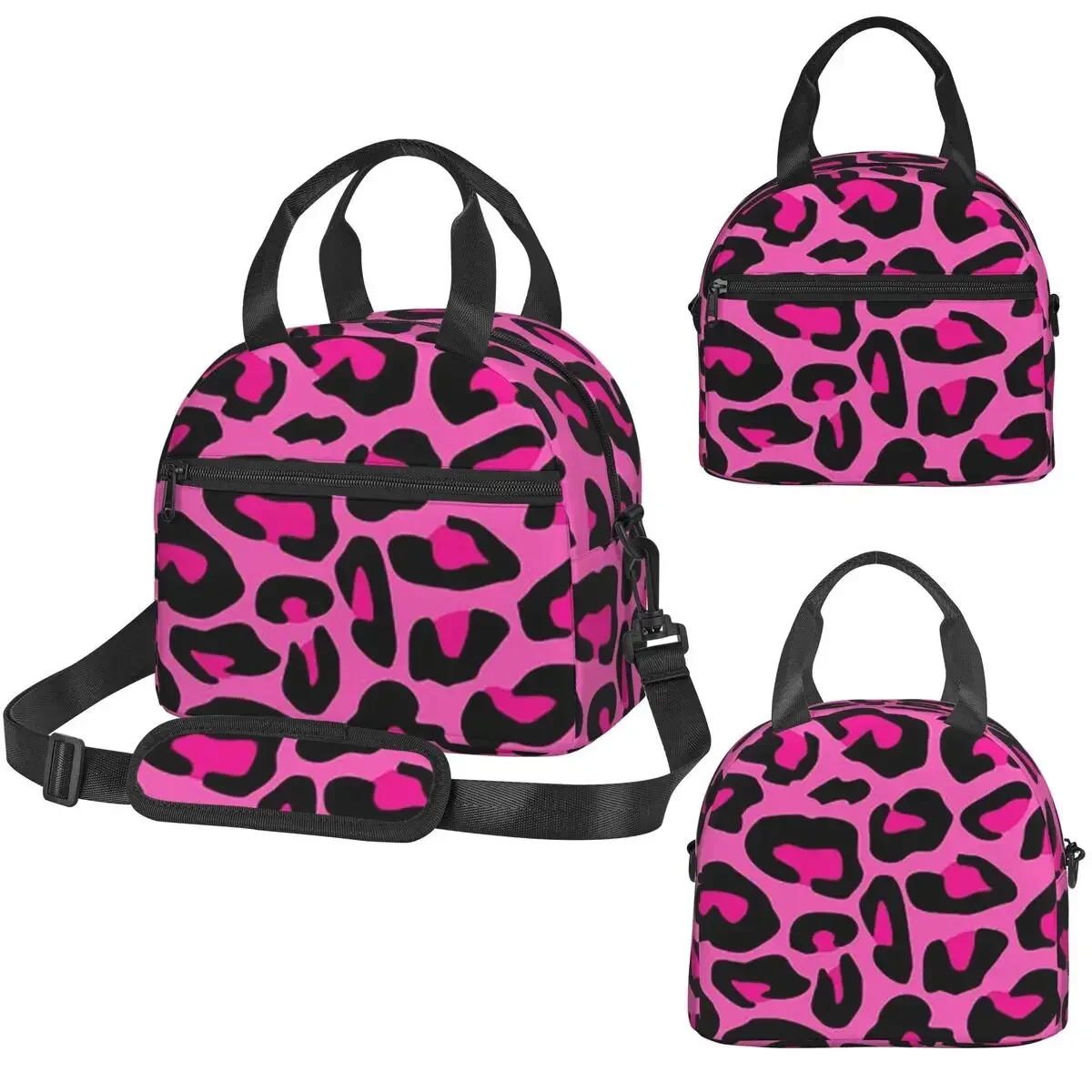 Leopard Cheetah Seamless Pattern Animal Skin Print Spots Insulated Lunch Bag for Kids School Cooler Thermal Box  Lunch Boxes